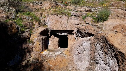 Domus de Janas Necropolis of Montessu, Villaperuccio, Sardinia, Italy