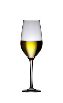  Elegant white wine glass isolated