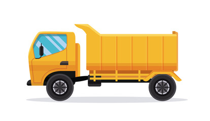 yellow construction truck vector illustration	
