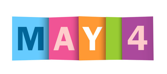 MAY 4 colorful vector typography banner
