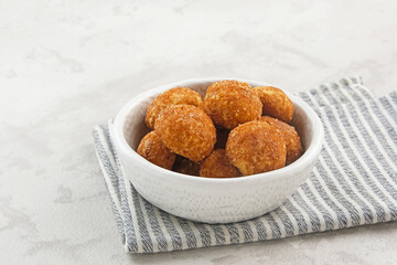 Palm Sugar Cheese Cookies, made from flour, butter, egg, cheese and palm sugar. Popular during Idul Fitri in Indonesia
