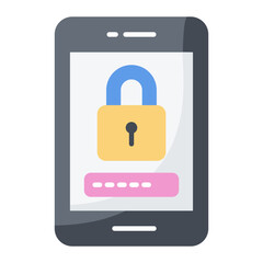 Mobile Security Flat Icon