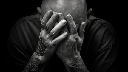 Capturing the Despair. Black and white photography, capture the stark reality of the devastating effects of substance abuse. Generative AI