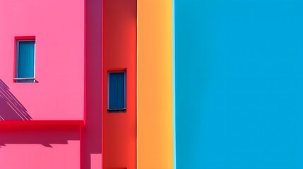 colorful windows on a wall