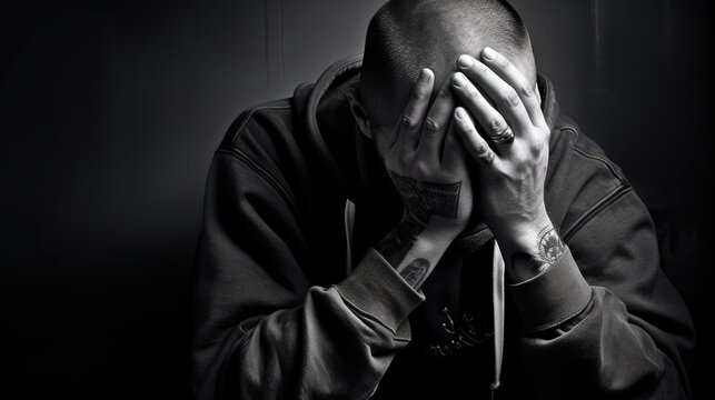 Capturing the Despair. Black and white photography, capture the stark reality of the devastating effects of substance abuse. Generative AI