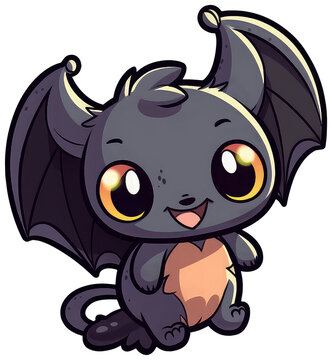 Funny and cute bat transparency sticker.