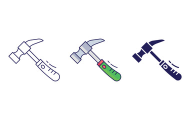 Naklejka premium Hammer vector icon