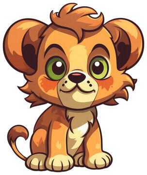 Funny and cute lion transparency sticker.