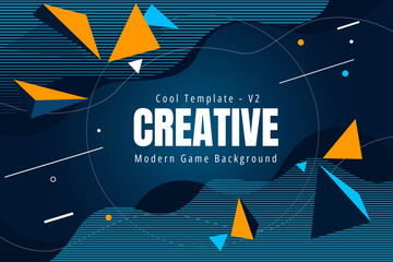 Modern Creative Background Gaming Design V2.  very suitable for presentations, game covers, technology banners.