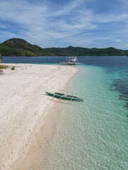 Aerial view of remote islands in Philippines