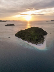 Aerial view of remote islands in Philippines