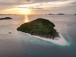 Aerial view of remote islands in Philippines