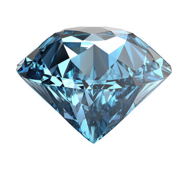 light blue diamond isolated on white background