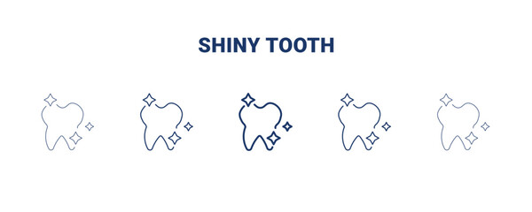 shiny tooth icon. Thin, light, regular, bold, black shiny tooth icon set from dental health collection. Editable shiny tooth symbol can be used web and mobile