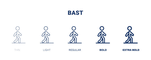 bast icon. Thin, light, regular, bold, black bast icon set from people and relation collection. Outline vector. Editable bast symbol can be used web and mobile