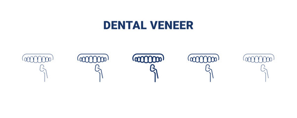 dental veneer icon. Thin, light, regular, bold, black dental veneer icon set from dental health collection. Editable dental veneer symbol can be used web and mobile