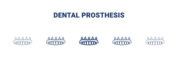 dental prosthesis icon. Thin, light, regular, bold, black dental prosthesis icon set from dental health collection. Editable dental prosthesis symbol can be used web and mobile