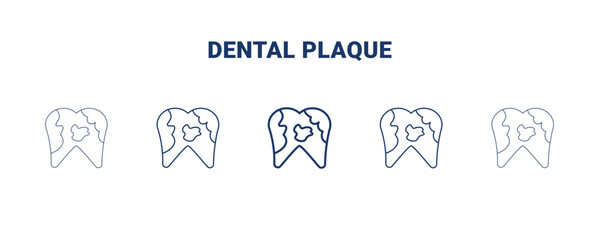 dental plaque icon. Thin, light, regular, bold, black dental plaque icon set from dental health collection. Editable dental plaque symbol can be used web and mobile