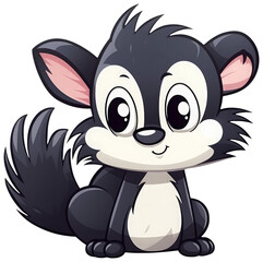 Funny and cute skunk transparency sticker.