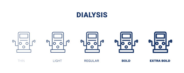 dialysis icon. Thin, light, regular, bold, black dialysis icon set from technology collection. Editable dialysis symbol can be used web and mobile