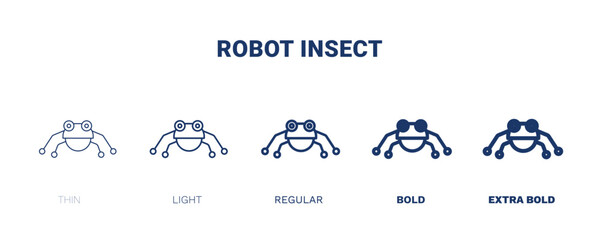 robot insect icon. Thin, light, regular, bold, black robot insect icon set from technology collection. Editable robot insect symbol can be used web and mobile © Abstract