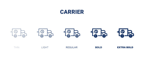 carrier icon. Thin, light, regular, bold, black carrier icon set from transportation collection. Editable carrier symbol can be used web and mobile