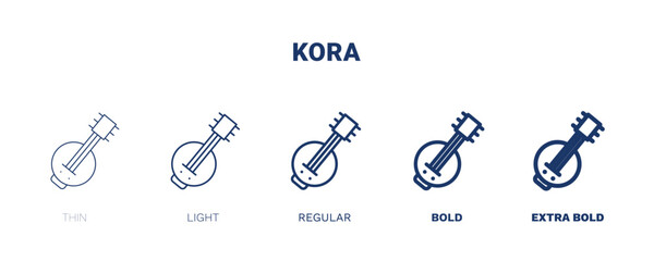 kora icon. Thin, light, regular, bold, black kora icon set from culture and civilization collection. Editable kora symbol can be used web and mobile