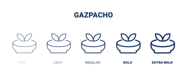 gazpacho icon. Thin, light, regular, bold, black gazpacho icon set from culture and civilization collection. Editable gazpacho symbol can be used web and mobile