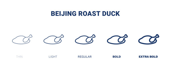 beijing roast duck icon. Thin, light, regular, bold, black beijing roast duck icon set from culture and civilization collection. Editable beijing roast duck symbol can be used web and mobile