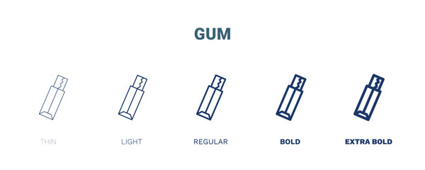 gum icon. Thin, light, regular, bold, black gum icon set from medical collection. Editable gum symbol can be used web and mobile