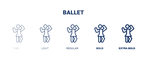 ballet icon. Thin, light, regular, bold, black ballet icon set from museum and exhibition collection. Editable ballet symbol can be used web and mobile