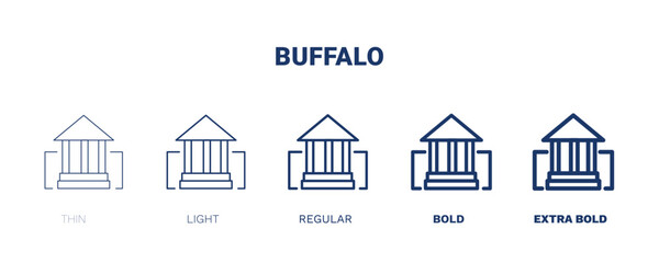 buffalo icon. Thin, light, regular, bold, black buffalo icon set from museum and exhibition collection. Editable buffalo symbol can be used web and mobile © Abstract