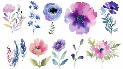 flowers watercolour vector
