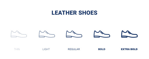 Obraz premium leather shoes icon. Thin, light, regular, bold, black leather shoes icon set from clothes and outfit collection. Editable leather shoes symbol can be used web and mobile