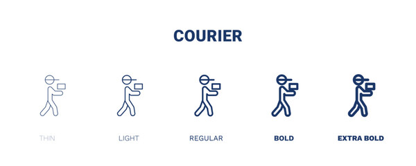 courier icon. Thin, light, regular, bold, black courier icon set from delivery and logistics collection. Editable courier symbol can be used web and mobile
