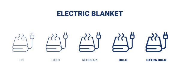 electric blanket icon. Thin, light, regular, bold, black electric blanket icon set from electronic device and stuff collection. Editable electric blanket symbol can be used web and mobile