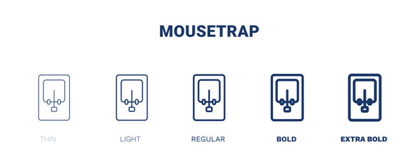 mousetrap icon. Thin, light, regular, bold, black mousetrap icon set from electronic device and stuff collection. Editable mousetrap symbol can be used web and mobile