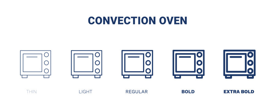 convection oven icon. Thin, light, regular, bold, black convection oven icon set from electronic device and stuff collection. Editable convection oven symbol can be used web and mobile
