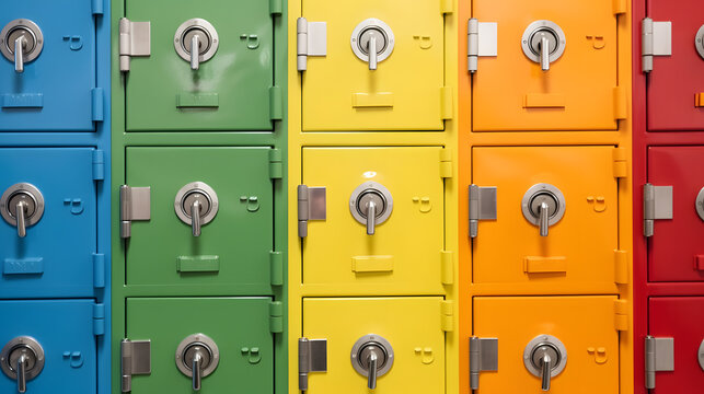 A school locker with a combination lock colors  created with generative AI