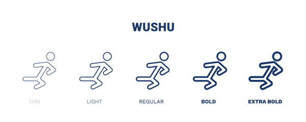 wushu icon. Thin, light, regular, bold, black wushu icon set from sport and games collection. Editable wushu symbol can be used web and mobile