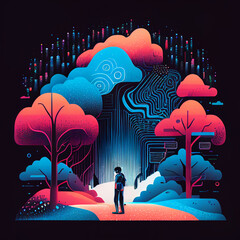 A poster for the new book by the author