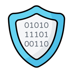 Binary Code Security Line Color Icon