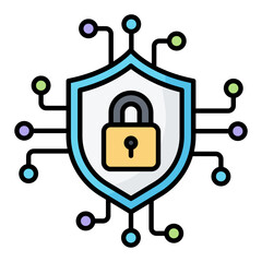 Cyber Security Line Color Icon