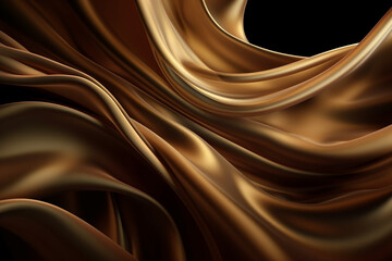 Silky golden fabric Background, abstract,,AI generative