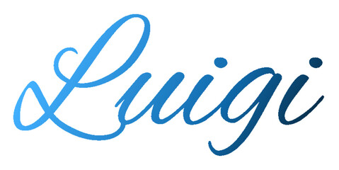 Luigi - light blue and blue color - male name - ideal for websites, emails, presentations, greetings, banners, cards, books, t-shirt, sweatshirt, prints

