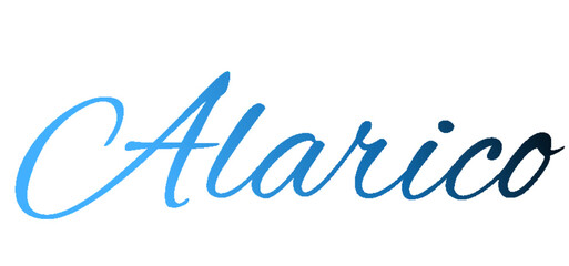 Alarico - light blue and blue color - male name - ideal for websites, emails, presentations, greetings, banners, cards, books, t-shirt, sweatshirt, prints

