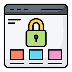 Web Security Line Color Icon