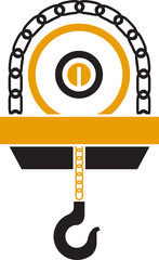 hoist, pulley and hook icon