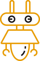 robot cartoon character line illustration