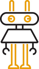 robot cartoon character line illustration